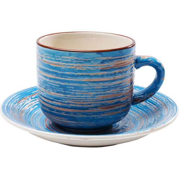 Kaffeetasse Swirl Blau (2/tlg.)