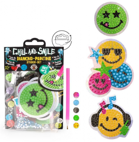 CHILL AND SMILE Diamond-Painting Sticker-Set