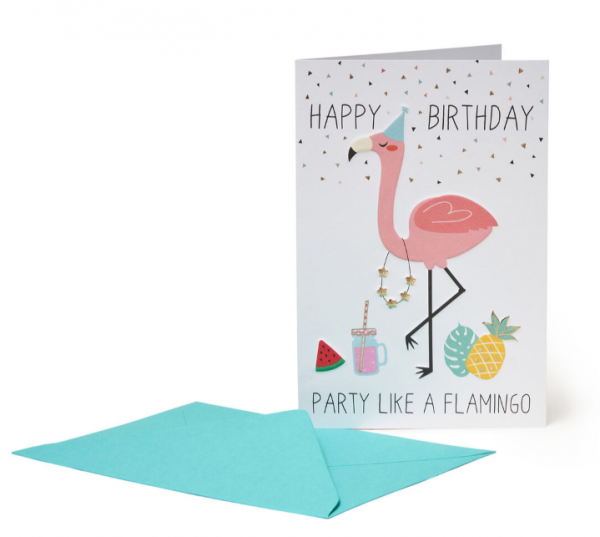 Glückwunschkarte Geburtstag Groß &quot;Flamingo&quot;