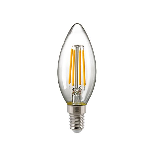 LED Filament Leuchtmittel Kerze klar 4,5W E14 470lm 2700K~2200K