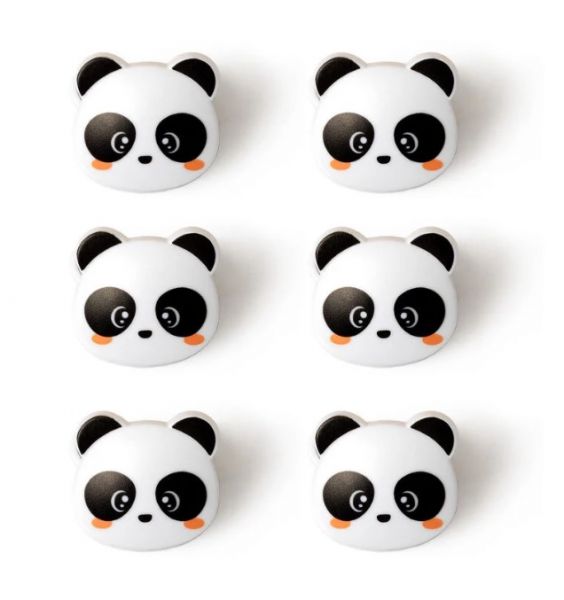 Verschlussklammern mit &quot;Panda&quot;-Motiv 6er Set