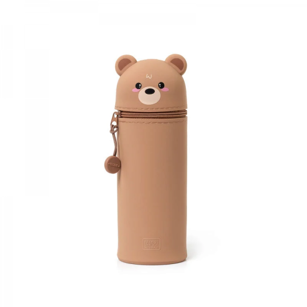 2IN1 SILICONE PENCIL CASE KAWAII TEDDY BEAR