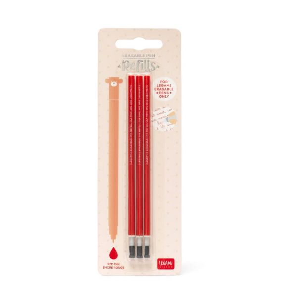 Ersatzmine für löschbaren Gelstift 3er Set 0,7mm Rot