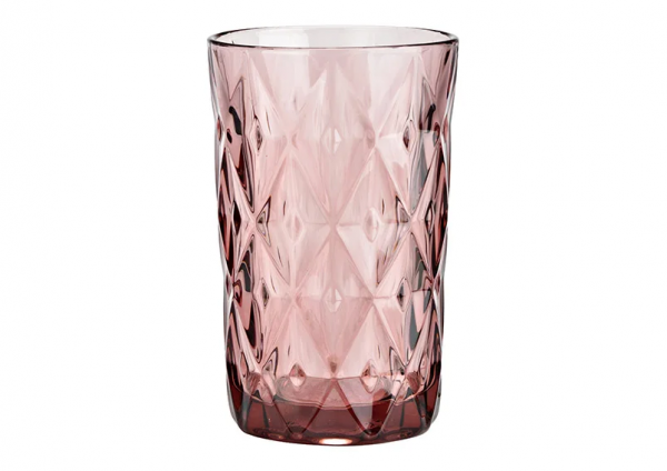 Trinkglas aus Glas,pink/rosa,(B/H/T)8x13x8cm