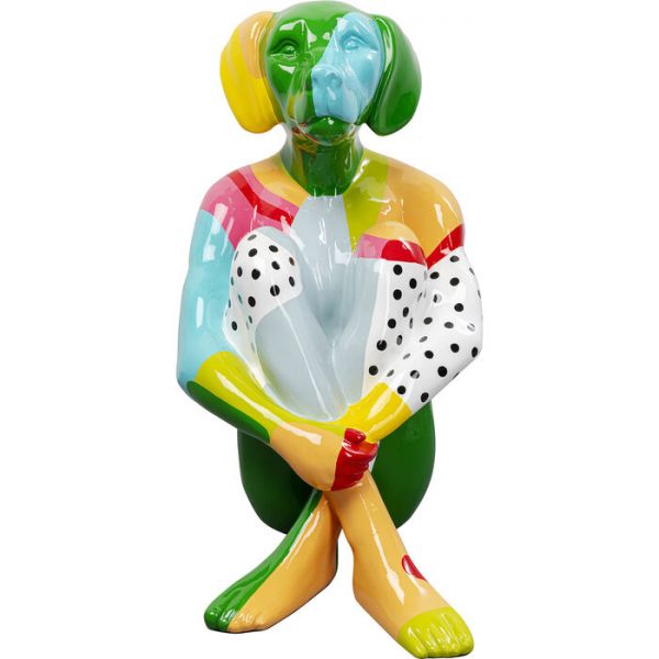 Deko Figur Gangster Dog Colore handbemalt Unikat 80x45x66cm