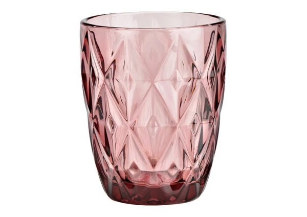 Trinkglas aus Glas,pink/rosa (B/H/T)8x10x8cm