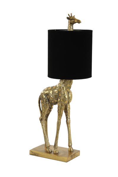 Tischleuchte GIRAFFE Antik Bronze Velvet Schwarz E27