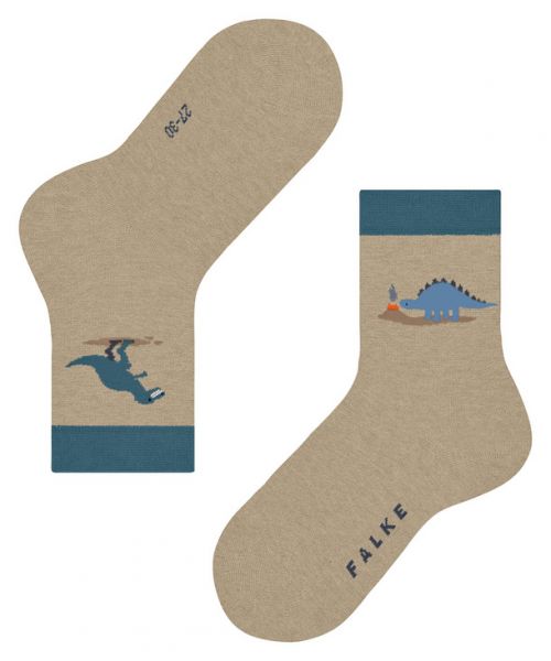 Dinosaurs Kinder Socken WE CARE-Collection sand meliert