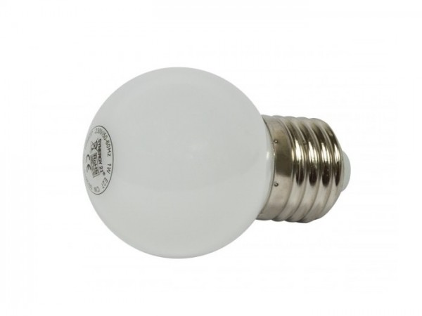 LED G45 Tropfenlampe 1W E27 230V Kunststoff ideal für Lichterketten - kaltweiss