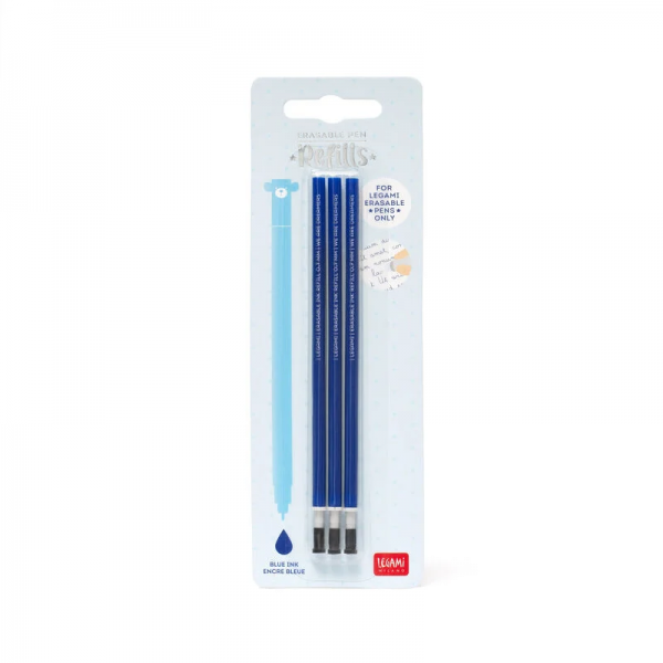 Ersatzmine für löschbaren Gelstift 3er Set 0,7mm Azurblau